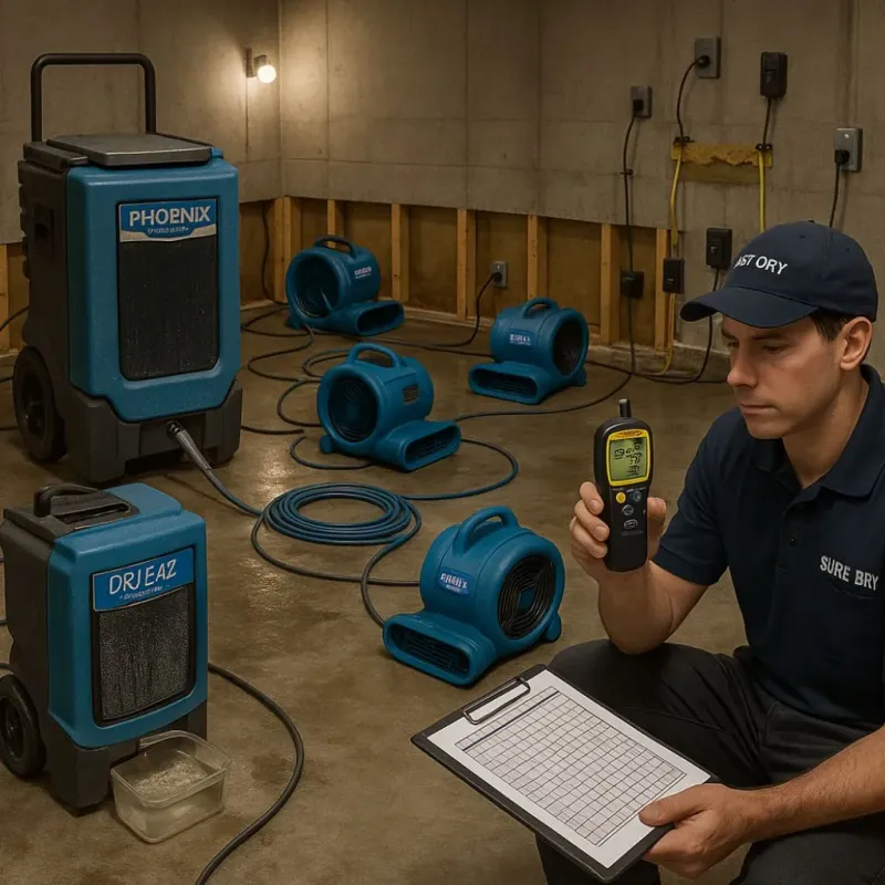 Structural Drying and Dehumidification process in Genoa City, WI